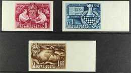 1950 World Chess Championships (Postage And Air) Set, Scott 889/90 & C69, IMPERF, Never Hinged Mint. (3 Stamps) For More - Other & Unclassified