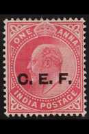 CHINA EXPEDITIONARY FORCE 1905-11 1a Carmine "C.E.F." OVERPRINT DOUBLE ONE ALBINO Variety, SG C13a, Fine Mint, Fresh. Fo - Autres & Non Classés