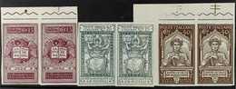 1921 Dante Anniversary Set In Very Fine Mint IMPERF PAIRS (Sass 116f/18f, Scott 133a/35a). Lovely! (3 Pairs) For More Im - Unclassified