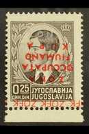 FIUME & KUPA ZONE 1941 25p Black DOUBLE OVERPRINT - One In Silver And The Other Inverted In Red, Sassone 1c, Fine Mint M - Unclassified