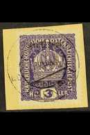 TRENTINO-ALTO ADIGE 19183h Violet, Variety "overprint Inverted", Sass 1b, Very Fine Used On Piece, Signed Sorani. Cat €1 - Sin Clasificación