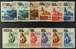 SOMALIA 1934 Colonial Exhibition Complete Set Including Airs (Sassone 193/98 & A1/6, SG 187/98), Very Fine Cds Used, Fre - Other & Unclassified