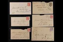 1877-1892 Six Covers Addressed To The Harrison Family, Hordley, Plantain Garden River, Includes Five Covers With Jamaica - Jamaica (...-1961)