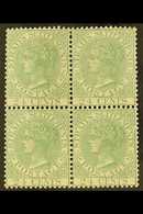 1883 24c Yellow Green, Wmk CA, SG 68, Very Fine Lightly Hinged Mint Block Of 4. For More Images, Please Visit Http://www - Straits Settlements