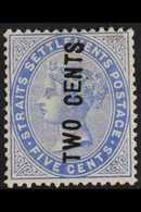 1884 2c On 5c Blue, "E" Wide, SG 78, Mint With Small Age Mark At Top For More Images, Please Visit Http://www.sandafayre - Straits Settlements