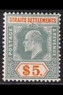 1904 $5 Dull Green And Brown Orange, Wmk MCA, Ed VII, SG 138, Very Fine And Fresh Mint. For More Images, Please Visit Ht - Straits Settlements