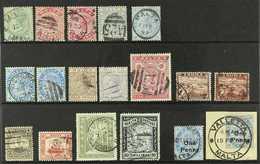 1885-1902 QV USED COLLECTION Presented On A Stock Card That Includes 1885-90 Set Plus 1d And 2½d Additional Listed Shade - Malta (...-1964)