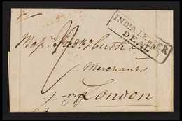 1833 (Nov) Entire Letter From Port Louis To Huth In London,  Without Despatch Markings, And Showing Fine Black "INDIA LE - Mauricio (...-1967)