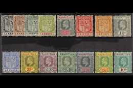 1910 Complete KEVII Definitive Set, Wmk MCA, SG 181/95, Very Fine Mint. (15 Stamps) For More Images, Please Visit Http:/ - Mauritius (...-1967)