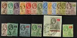 1922-29 Script Watermark Set (less 1d Carmine And 2s Values), SG 63/83, Fine Cds Used, The 4s On Original Piece (19 Stam - Montserrat