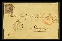 1871 (6 Feb) EL To New York Bearing 1867 25c Dark Violet (type II Perf 12¾x11¾) Tied Numeral Cancel With Amsterdam Cds & - Andere & Zonder Classificatie
