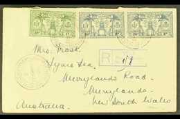 ENGLISH 1925 (Dec) An Attractive Commercial Envelope Registered To New South Wales, Bearing 1925 1d And Pair Of 2d Tied  - Other & Unclassified