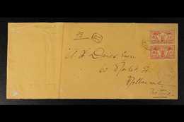 FRENCH 1921 (19 July) Large Cut Down Section Of A Registered Envelope Addressed To Australia, Bearing 1913 40c Pair (SG  - Otros & Sin Clasificación