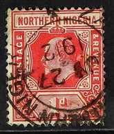 1910-11 1d Carmine With DAMAGED FRAME AND CROWN, SG 29a, Fine Used. For More Images, Please Visit Http://www.sandafayre. - Nigeria (...-1960)