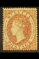 1860 (1d) Rose-red, Watermark Small Star, Perf 14-16, SG 1, Very Fine Mint With Original Gum. For More Images, Please Vi - St.Lucia (...-1978)