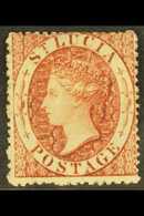 1860 (1d) Rose Red, SG 1, Fine Mint Large Part Og. For More Images, Please Visit Http://www.sandafayre.com/itemdetails.a - St.Lucia (...-1978)