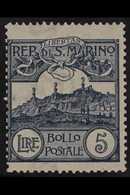 1903 5L Steel Blue Mt Titano, SG 51, Sass 45, Scott 75, Fine Mint. For More Images, Please Visit Http://www.sandafayre.c - Altri & Non Classificati
