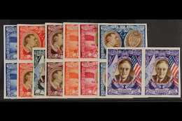 1947 Roosevelt Airmail Set Complete, As Sass S509, In Gummed Or Ungummed (5L & 200L) Pairs, Overprinted "Saggio" (Specim - Otros & Sin Clasificación