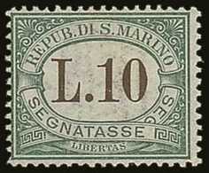 POSTAGE DUES 1924 10L Green And Brown, Sass 18, Very Fine And Fresh Mint. Cat €450 (£360) For More Images, Please Visit  - Sonstige & Ohne Zuordnung