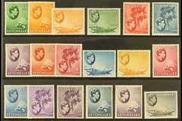 1938-49 MINT CHALK PAPERS SELECTION Presented On A Stock Card That Includes An ALL DIFFERENT Selection With Most Values  - Seychellen (...-1976)