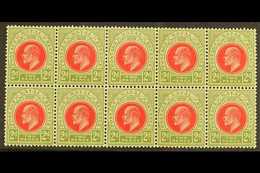 NATAL 1902-03 2d Red & Olive Green, SG 130, BLOCK Of 10 (5 X 2), Never Hinged Mint (10 Stamps) For More Images, Please V - Non Classés