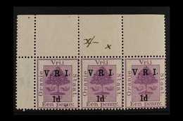 ORANGE FREE STATE 1900 1d On 1d Purple, Raised Stops, Top Corner Marginal Strip Of 3, One Showing The Variety "no Stop A - Non Classés
