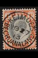 TRANSVAAL 1905 1s Black And Red-brown Cancelled Superb "KEIMOES / BECHUANALAND" Cds Of 27th Nov 1913. Hinge Thinned At T - Sin Clasificación