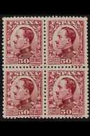 1930 King Alfonso XIII 30c Lilac Carmine (Edifil 496, Mi 568, Sc 412, SG 589), BLOCK OF FOUR Never Hinged Mint. For More - Sonstige & Ohne Zuordnung