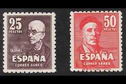 1947 AIR 25p Manuel De Falla And 50p Ignacio Zuloaga (Edifil 1015/16, Scott C123/24), SG 1083/84), Never Hinged Mint. Lo - Otros & Sin Clasificación