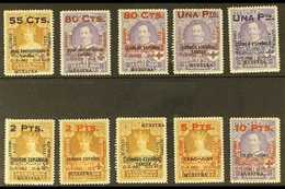SPECIMENS 1927 25th Anniversary Of Coronation Overprints On Various Spanish Colonies Red Cross Issues, Complete Set With - Other & Unclassified