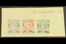 FERNANDO PO 1861 Unique Hand Painted Miniature Artworks By An Artist From France, Three Tiny Essays Inscribed "Fernando  - Otros & Sin Clasificación