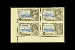1935 2d Ultramarine And Grey Black Jubilee, Variety "Extra Flagstaff", SG 22a, In A Mint Corner Block Of 4 With Normals. - Swaziland (...-1967)