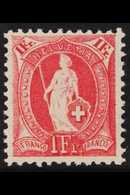 1907 1f Carmine "Standing Helvetia" Perf 11½ X 12, Mi 79D, SG 212, Never Hinged Mint For More Images, Please Visit Http: - Autres & Non Classés