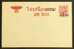 1948 (circa) UNISSUED AIR MAIL LETTER CARD. 1943 10stg Carmine Letter Card With Additional "Air Mail" Inscription & 15st - Thaïlande