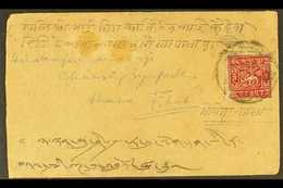1933 2t Scarlet Pin-perf Third Issue, SG 12A, Tied By Native Gyantse Circular Handstamp To 1936 Env From Nepal To Lhasa  - Tíbet