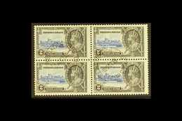 1935 2c Ultramarine And Grey Black Jubilee, Variety "Extra Flagstaff", SG 239a, In A Used Block Of 4 With Normals. For M - Trinidad En Tobago (...-1961)