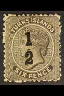 1881 "½" On 6d Black, SG 8, Fine Mint. For More Images, Please Visit Http://www.sandafayre.com/itemdetails.aspx?s=643865 - Turks & Caicos