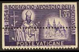 1955 35L Violet "St Boniface" IMPERF To THREE SIDES & MIS-PERFORATED Through Centre Variety, Sass 193ca, Fine Mint For M - Altri & Non Classificati