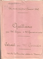 Dépt 77 - VILLENOY - Janvier 1845 - Quittance Par M. LOYAU à M. GERMAIN Et Autres - (PLICQUE, COUTELET, DÉLÉPINE, Meaux) - Villenoy