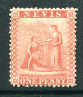 Nevis - St Kitts & Nevis - 1867-76 QV - P.15 - 1d Pale Red HM (SG 9) - St.Christopher-Nevis & Anguilla (...-1980)