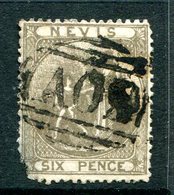 Nevis - St Kitts & Nevis - 1871-78 QV - P.15 - Litho. - 6d Grey Used (SG 19) - Short Corner - St.Christopher-Nevis-Anguilla (...-1980)