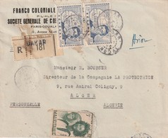 Sénégal Lettre Recommandée Dakar Juin 1943 Avec Timbre Du Senegal Et De Mauritanie - Covers & Documents