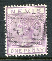 Nevis - St Kitts & Nevis - 1879-80 QV - Wmk. Crown CA - 1d Lilac-mauve Used (SG 26) - St.Christopher-Nevis-Anguilla (...-1980)