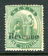 Nevis - St Kitts & Nevis - 1881 QV - Fiscals Used For Postage - 1/- Green MNG (SG F5) - St.Christopher, Nevis En Anguilla (...-1980)