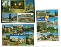 RÉGION LORRAINE . 3 CARTES POSTALES MULTI-VUES - Ref. N°24778 - - Lorraine