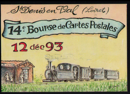 45, 14ème Bourse De Cartes Postales,St Denis En Val, 12-12-1993, Les Tram à Vapeur - Bourses & Salons De Collections