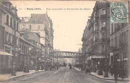 75015-PARIS-RUE LECOURBE ET PASSERELLE DU METRO - Arrondissement: 15