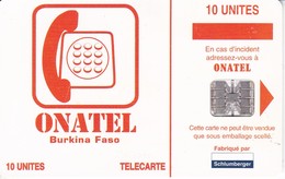 TARJETA DE BURKINA FASO DE 10 UNITES DE ONATEL - Burkina Faso