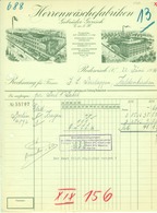 RODEWISCH B Auerbach Vogtland Sachsen Rechnung 1936 Deko " Gebr.Gerisch GmbH - Herrenwäschefabriken " - Vestiario & Tessile