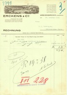 GREVENBROICH B Neuß Rechnung 1937 Deko " Erckens & Co - Spinnerei Zwirnerei Warperei Weberei " - Textile & Clothing